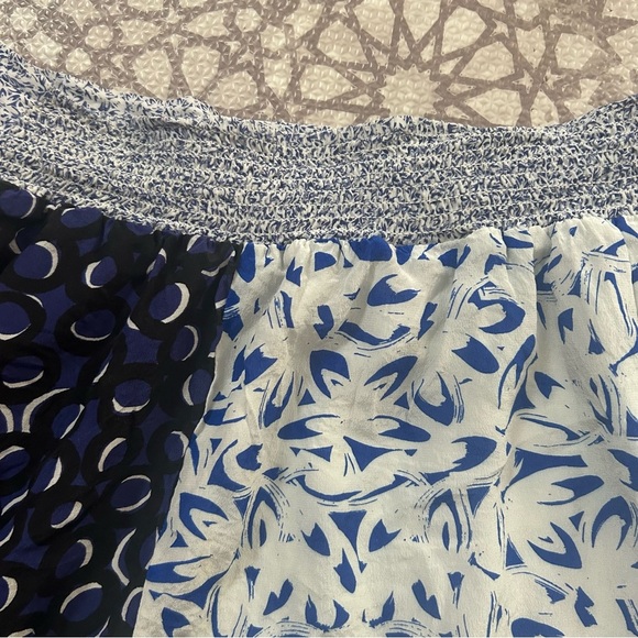 MAEVE ANTHROPOLOGIE CARRIZO MIXED PATTERN 100% SILK MINI SKIRT - Picture 6 of 7